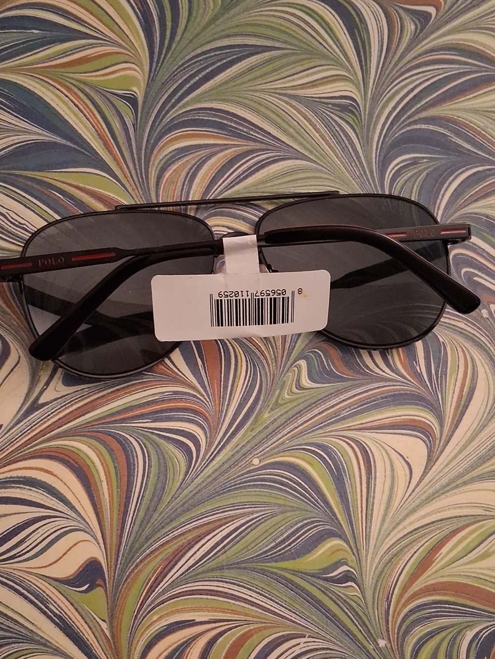 Polo Ralph Lauren Men's Black/Red Aviator Sunglass NWT